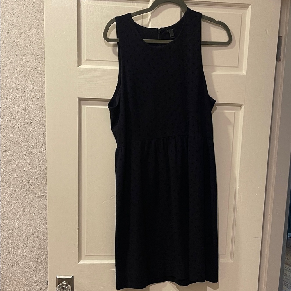 J. Crew Elegant Black Mini Dress with Velvet Swiss Dot